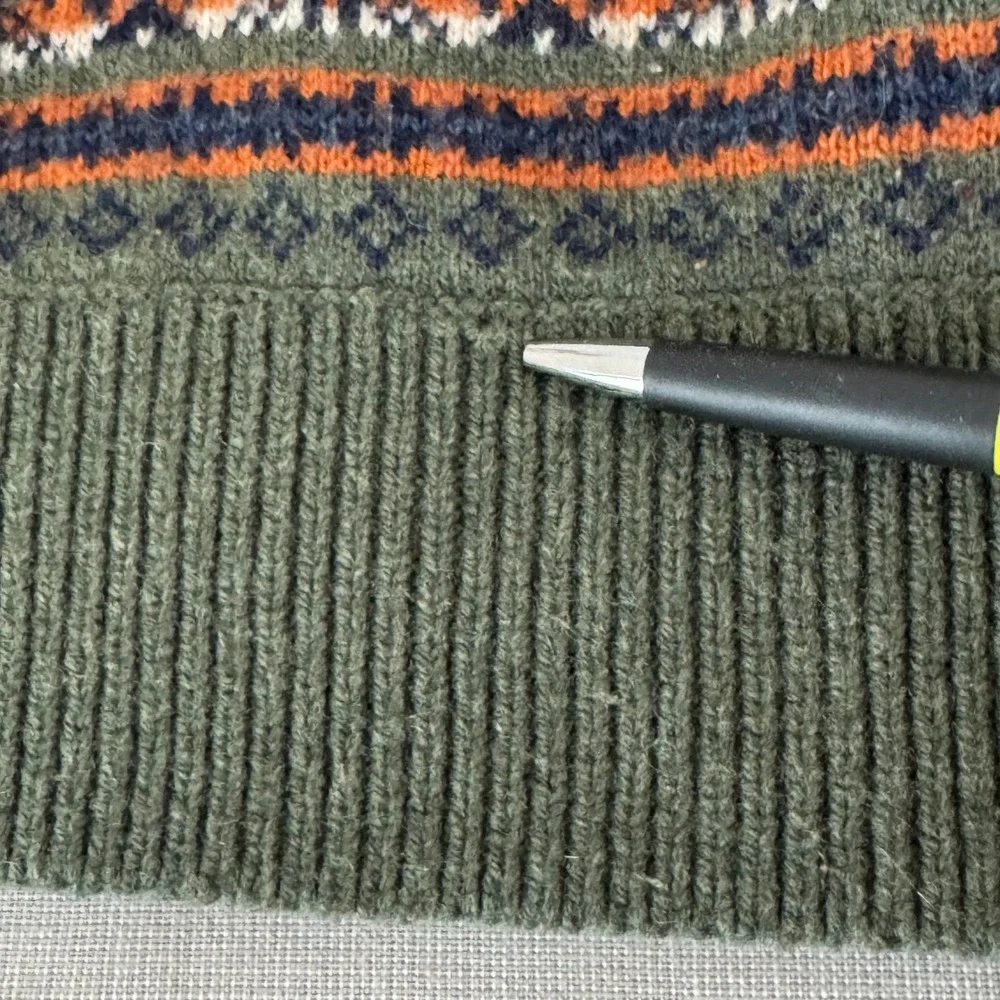 J. Crew Fair Isle Crew Neck‎ Sweater Men's Green Medium